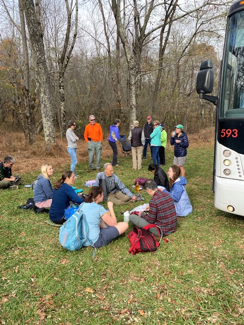 After-hike social time.
